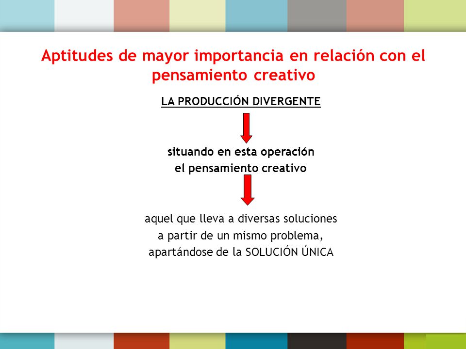 Aptitudes de mayor importancia en relación con el pensamiento creativo