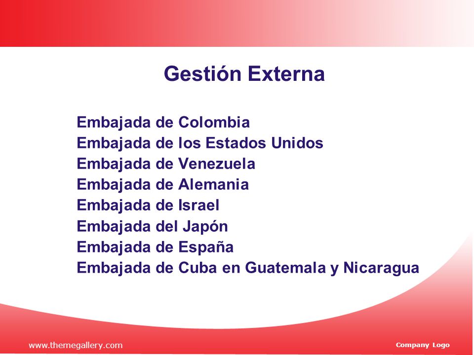 Gestión Externa Embajada de Colombia Embajada de los Estados Unidos