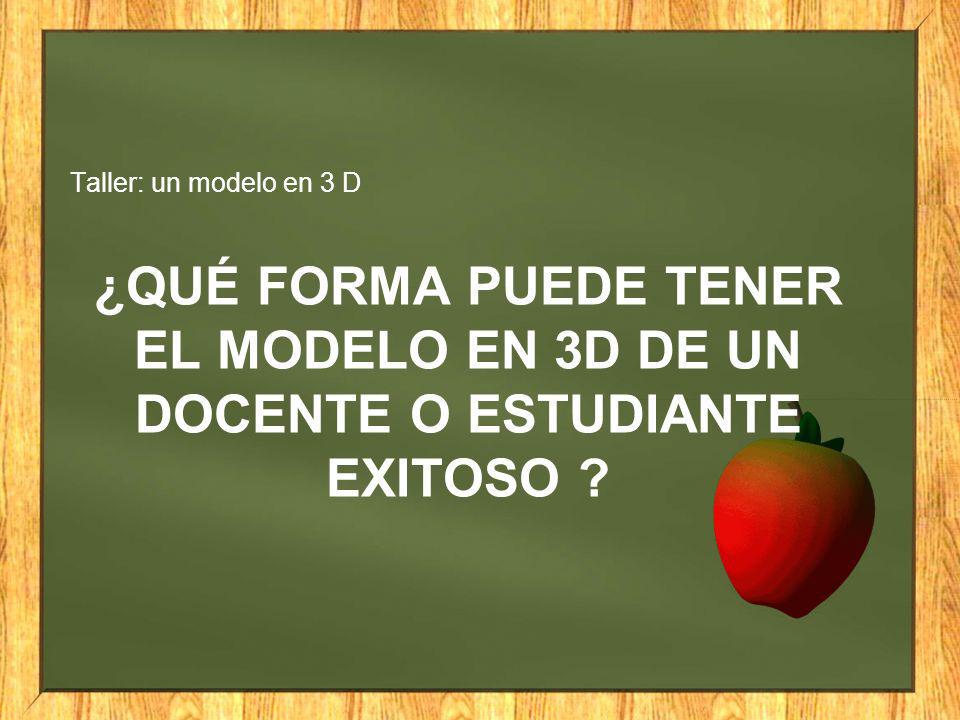 Taller: un modelo en 3 D ¿Qué forma puede tener el modelo en 3d de un docente o estudiante exitoso