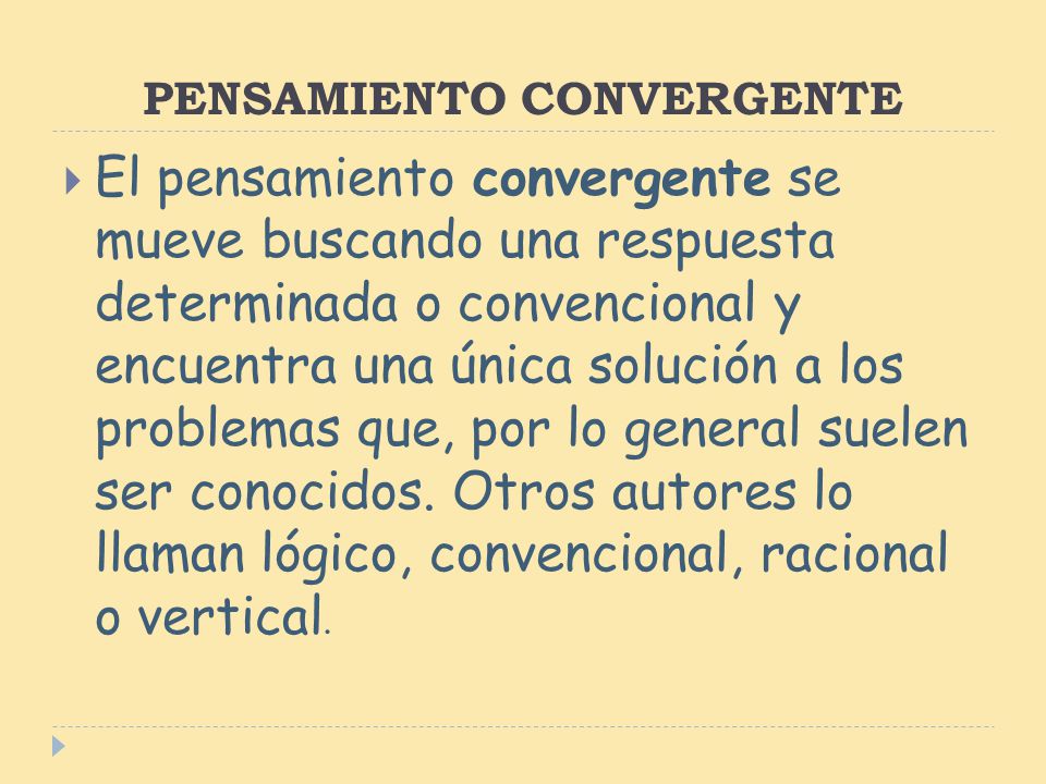 PENSAMIENTO CONVERGENTE