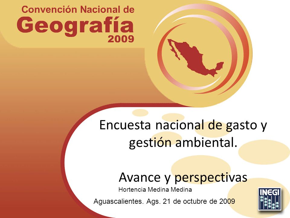 Encuesta nacional de gasto y gestión ambiental. Avance y perspectivas