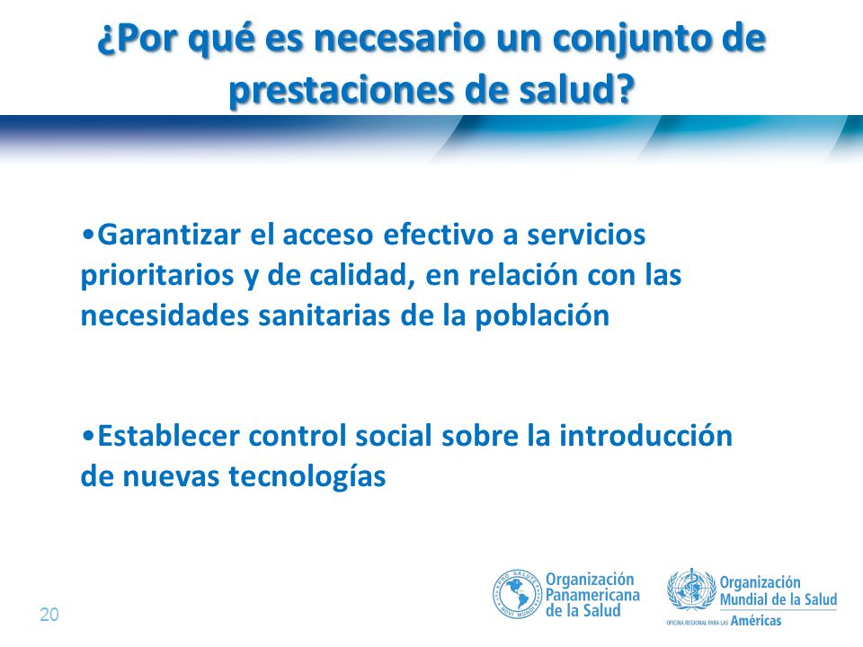 ¿Por qué es necesario un conjunto de prestaciones de salud