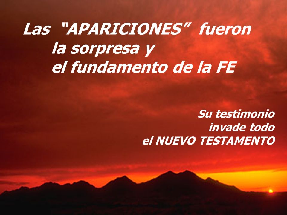 Las APARICIONES fueron la sorpresa y el fundamento de la FE