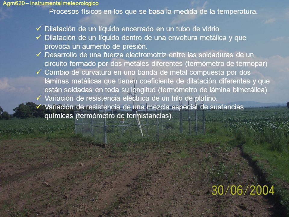 Procesos físicos en los que se basa la medida de la temperatura.
