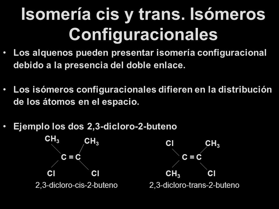 Isomería cis y trans. Isómeros Configuracionales