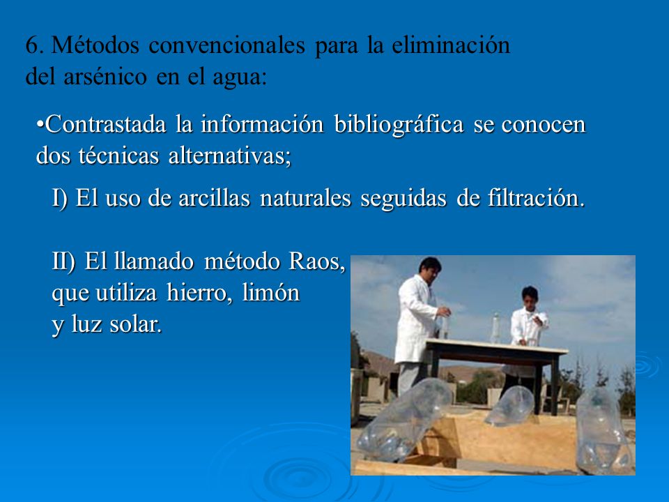6. Métodos convencionales para la eliminación