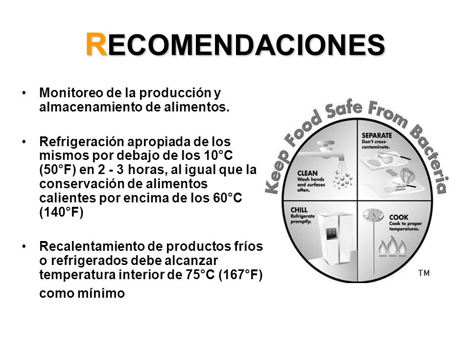 RECOMENDACIONES Monitoreo de la producción y almacenamiento de alimentos.