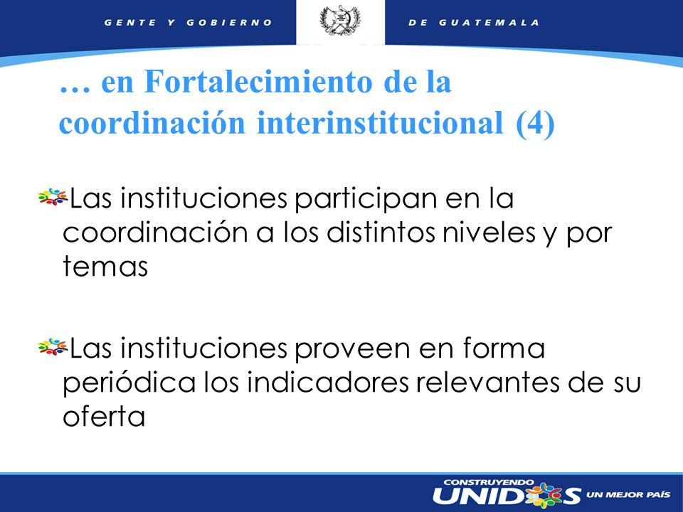 … en Fortalecimiento de la coordinación interinstitucional (4)