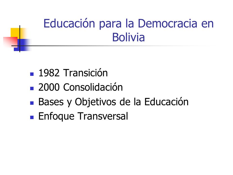 Educación para la Democracia en Bolivia