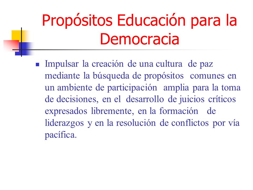 Propósitos Educación para la Democracia