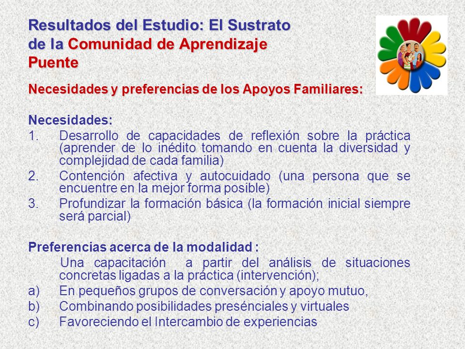 Resultados del Estudio: El Sustrato de la Comunidad de Aprendizaje Puente