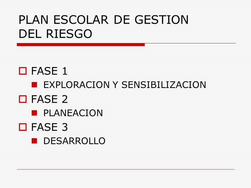 PLAN ESCOLAR DE GESTION DEL RIESGO