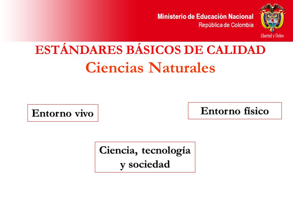ESTÁNDARES BÁSICOS DE CALIDAD Ciencias Naturales