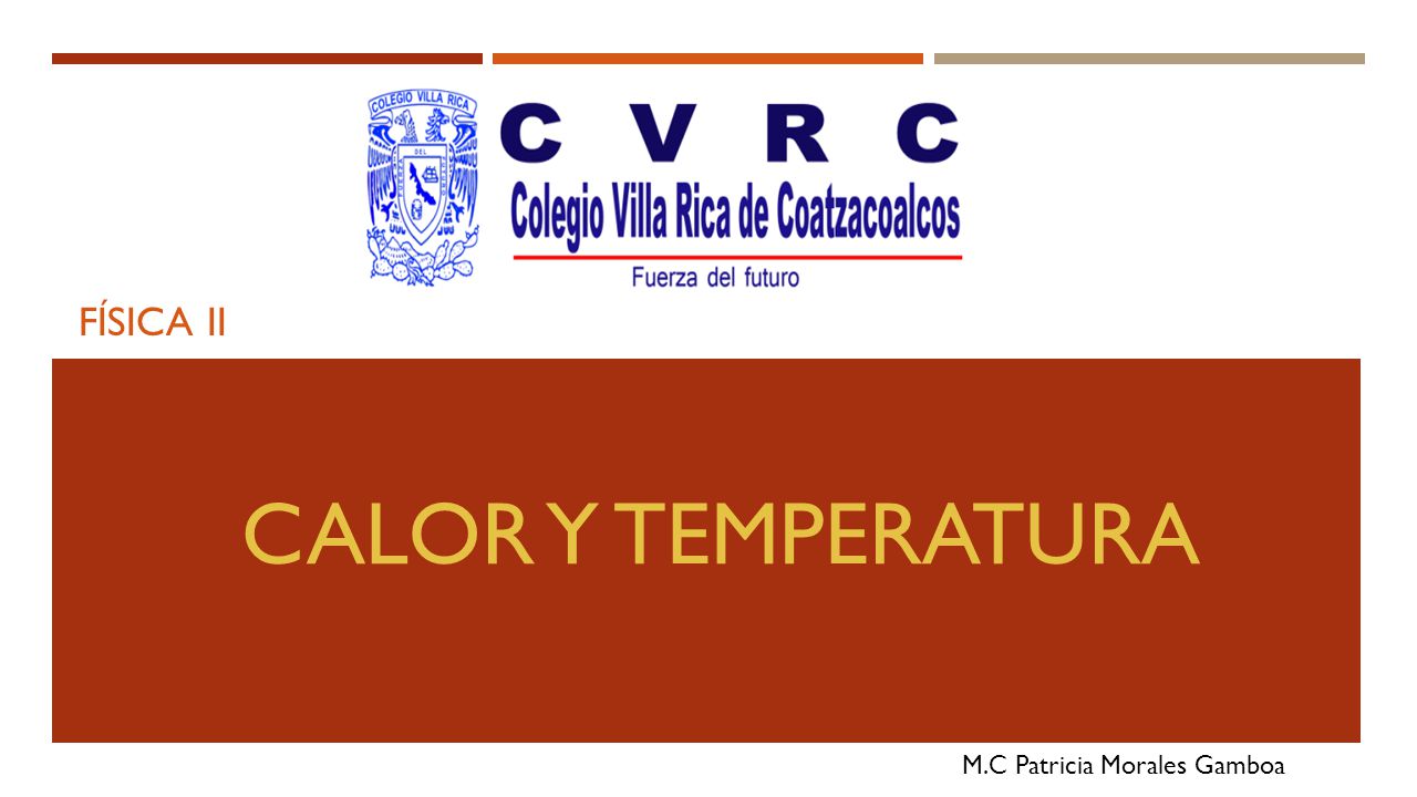 Física II CALOR Y TEMPERATURA M.C Patricia Morales Gamboa