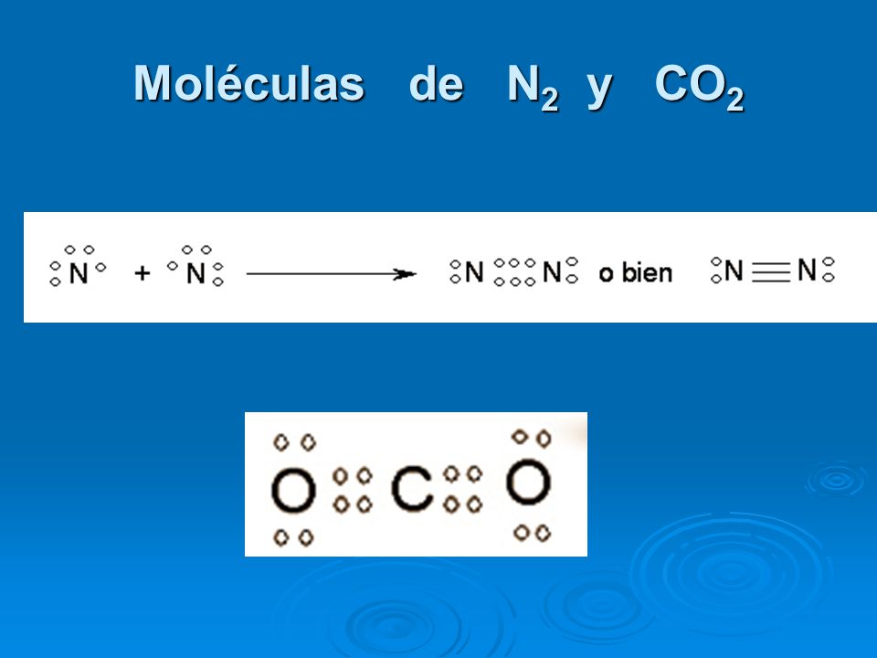 Moléculas de N2 y CO2