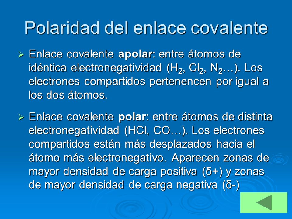 Polaridad del enlace covalente