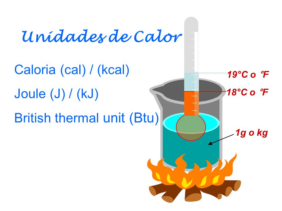 Unidades de Calor Caloria (cal) / (kcal) Joule (J) / (kJ)