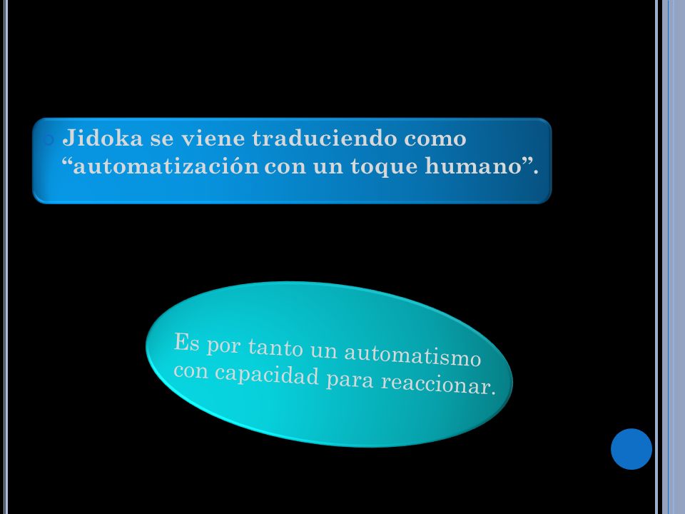 Jidoka se viene traduciendo como automatización con un toque humano .