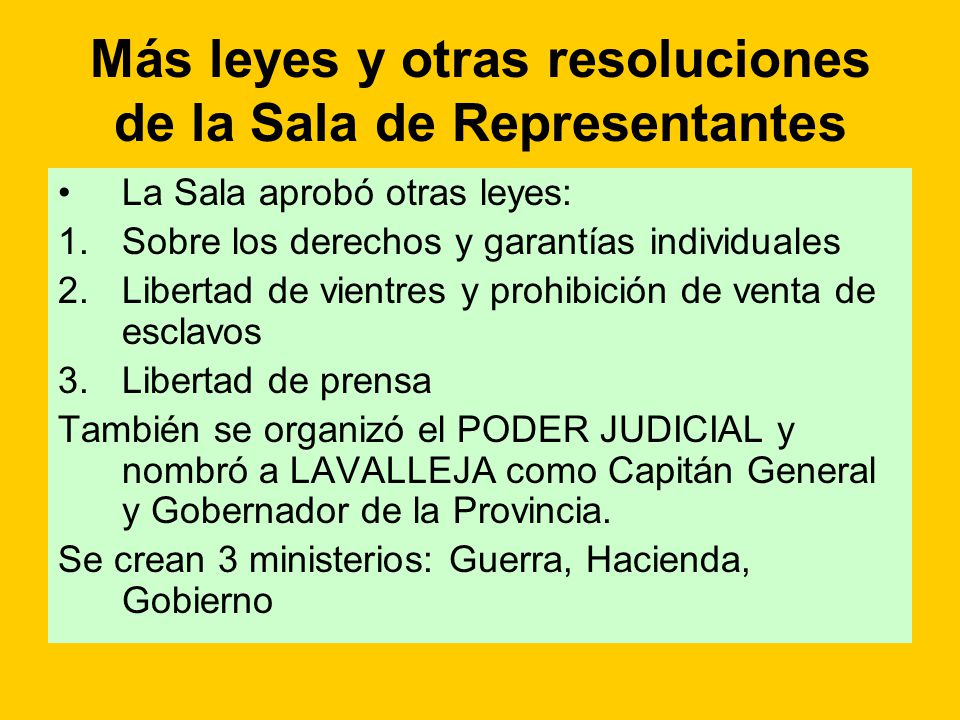 Más leyes y otras resoluciones de la Sala de Representantes