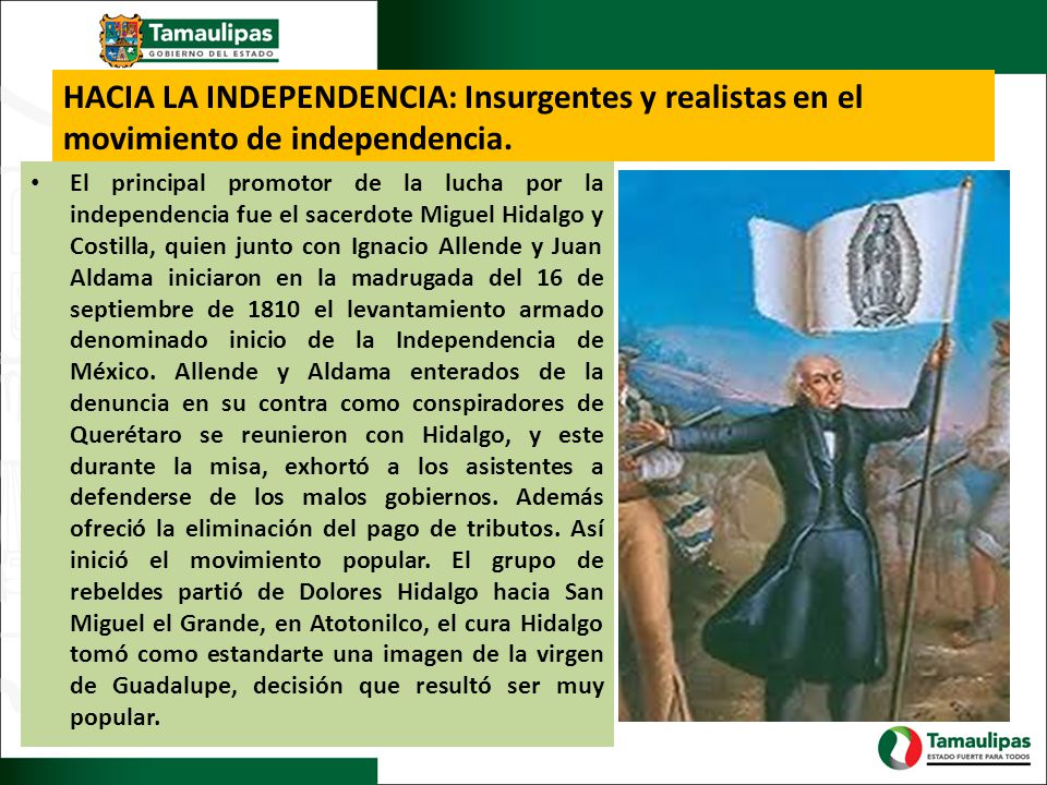 HACIA LA INDEPENDENCIA: Insurgentes y realistas en el movimiento de independencia.