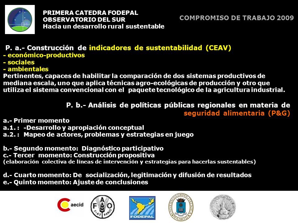 P. b.- Análisis de políticas públicas regionales en materia de