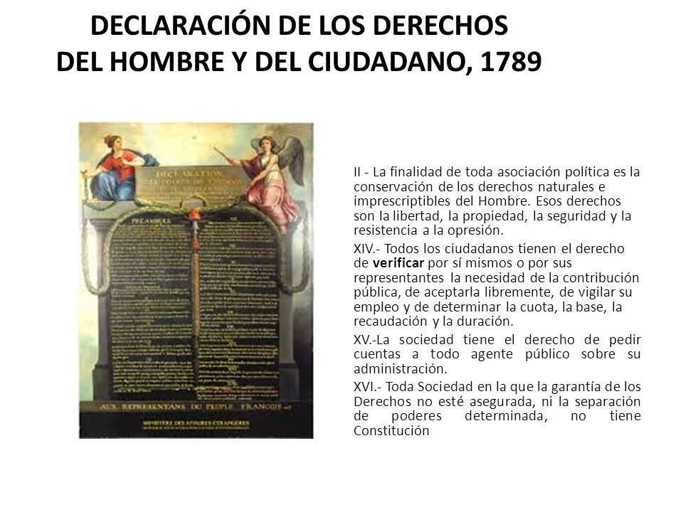 DECLARACIÓN DE LOS DERECHOS DEL HOMBRE Y DEL CIUDADANO, 1789