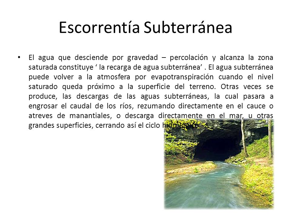 Escorrentía Subterránea
