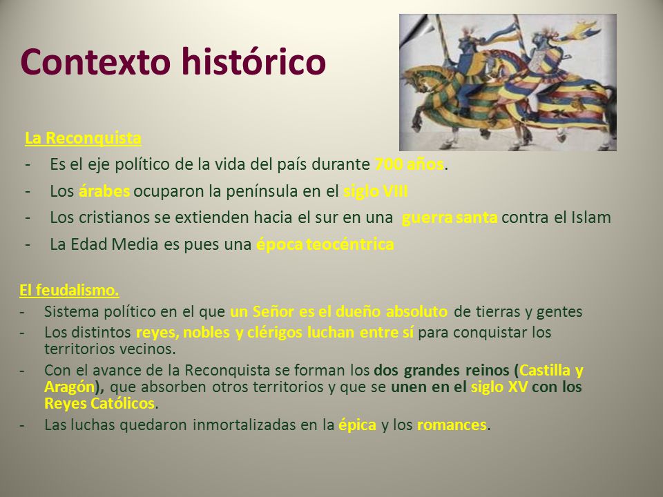 Contexto histórico La Reconquista