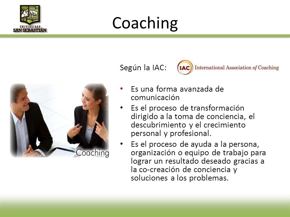 Coaching   5 minutos Según la IAC: