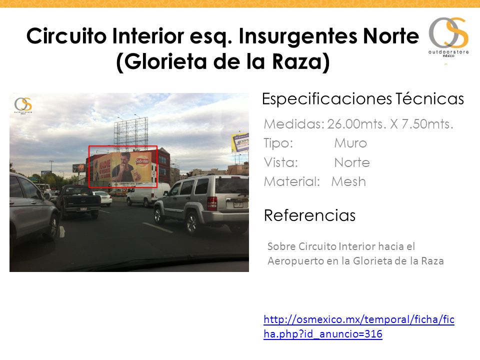 Circuito Interior esq. Insurgentes Norte (Glorieta de la Raza)