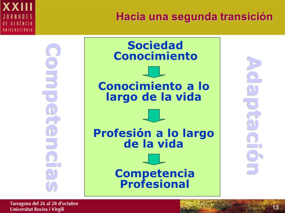 Conocimiento a lo largo de la vida Profesión a lo largo de la vida