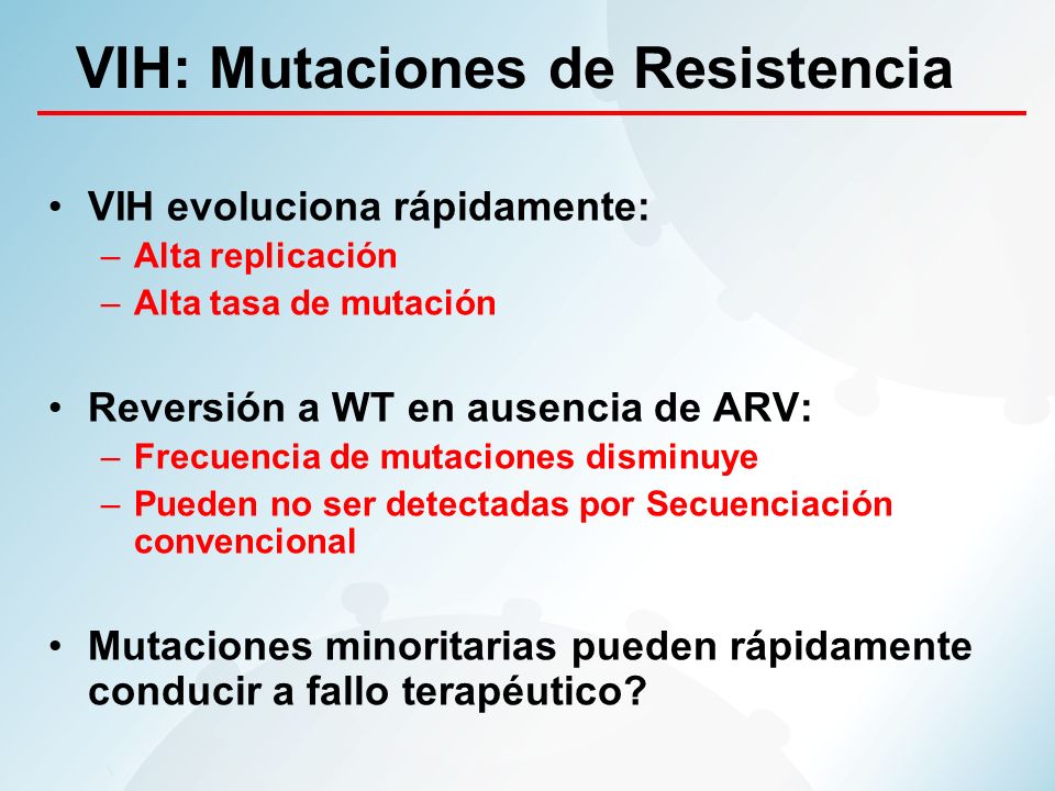 VIH: Mutaciones de Resistencia