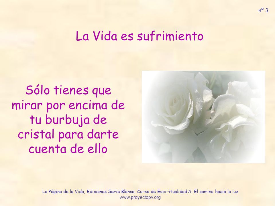 nº 3 La Vida es sufrimiento. Sólo tienes que mirar por encima de tu burbuja de cristal para darte cuenta de ello.