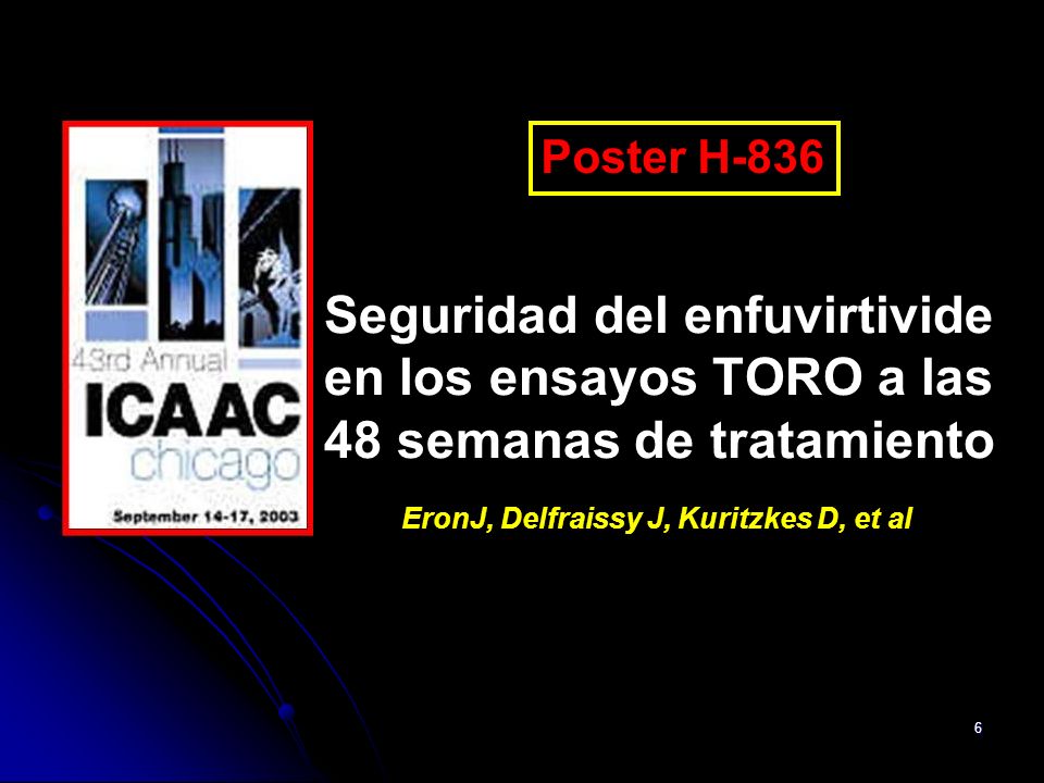 Poster H-836 Seguridad del enfuvirtivide en los ensayos TORO a las 48 semanas de tratamiento.
