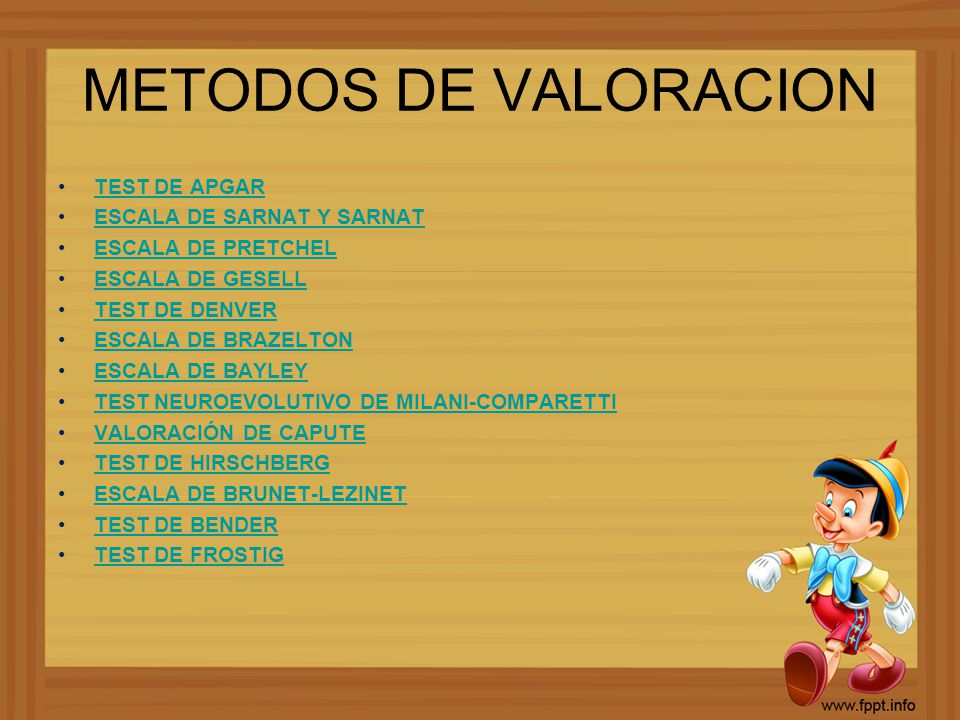 METODOS DE VALORACION TEST DE APGAR ESCALA DE SARNAT Y SARNAT