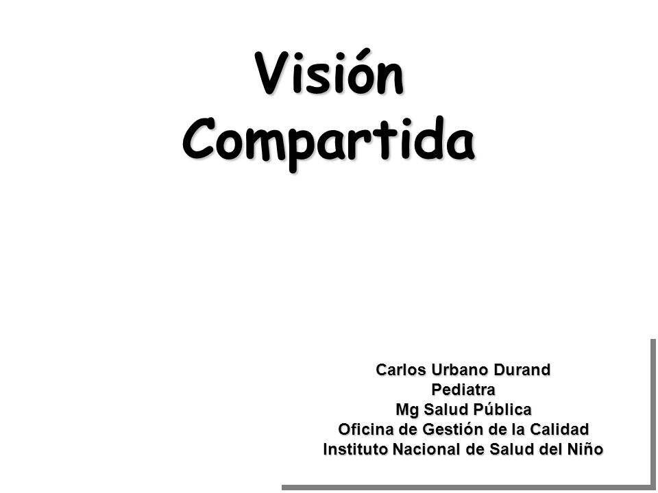Oficina de Gestión de la Calidad Instituto Nacional de Salud del Niño