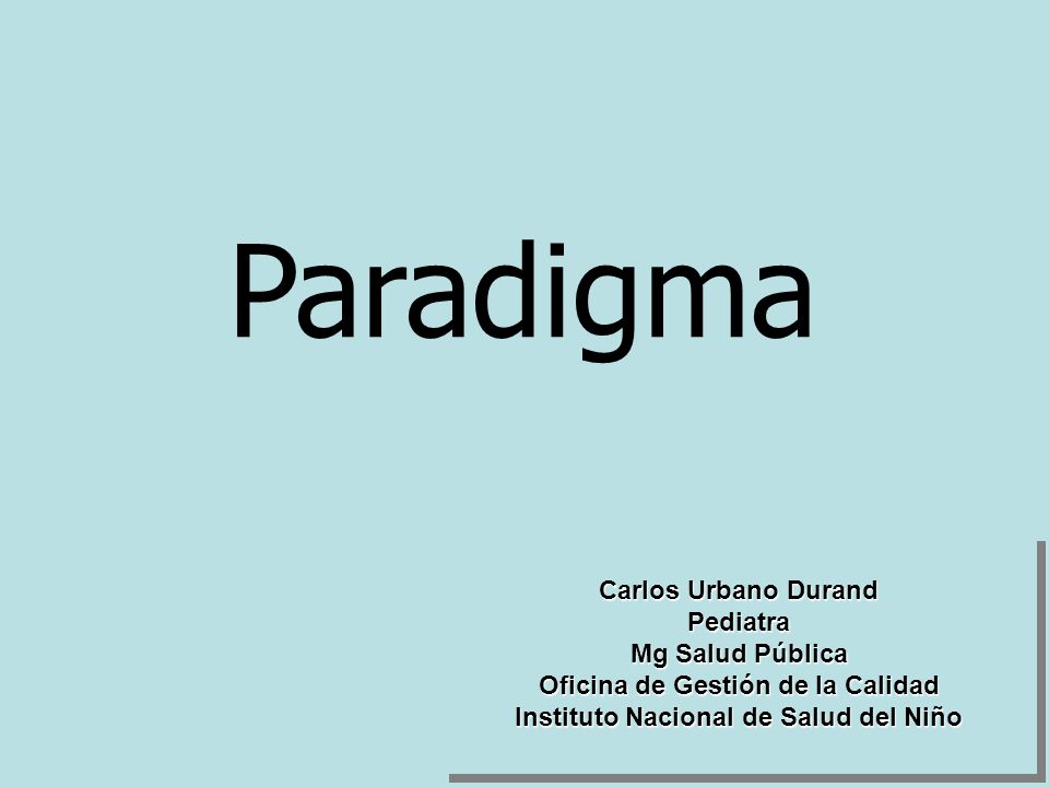 Oficina de Gestión de la Calidad Instituto Nacional de Salud del Niño
