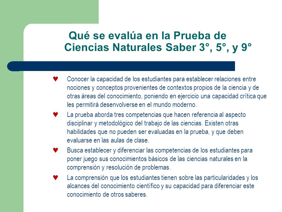 Qué se evalúa en la Prueba de Ciencias Naturales Saber 3°, 5°, y 9°