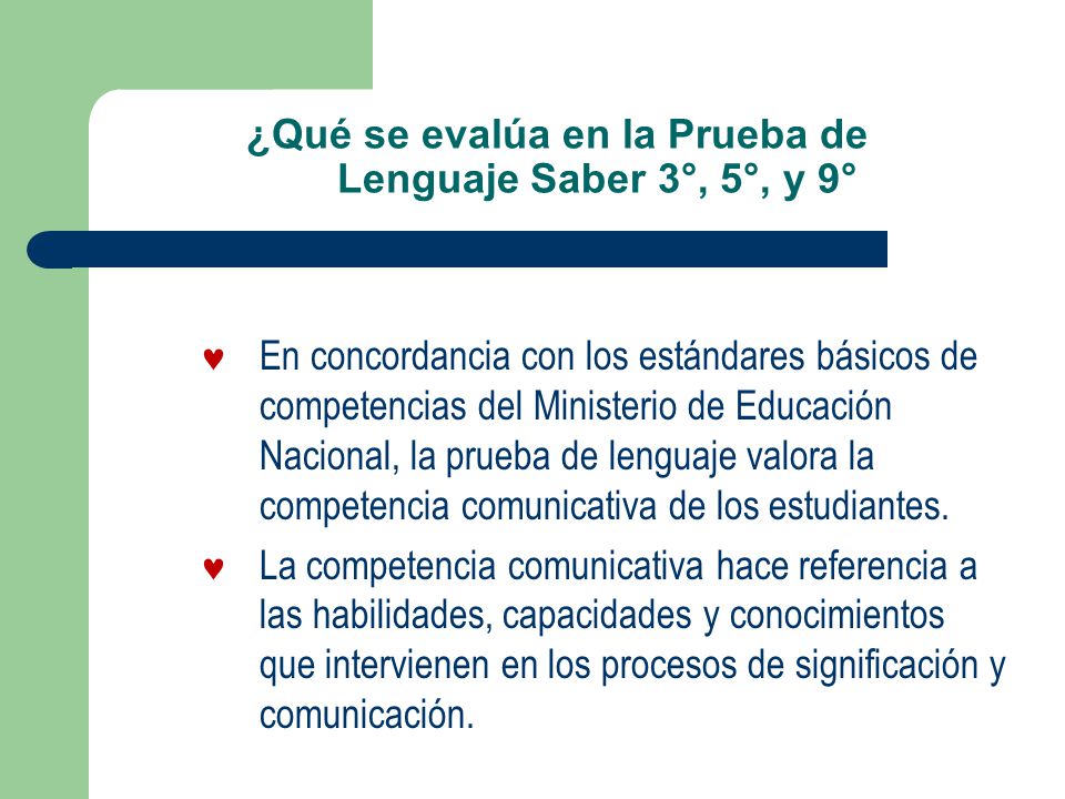 ¿Qué se evalúa en la Prueba de Lenguaje Saber 3°, 5°, y 9°