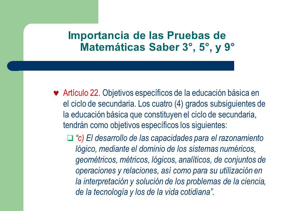 Importancia de las Pruebas de Matemáticas Saber 3°, 5°, y 9°