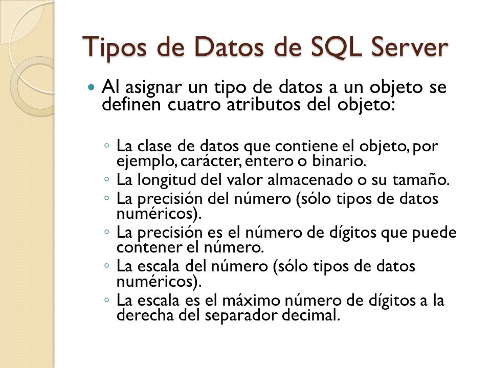 Tipos de Datos de SQL Server