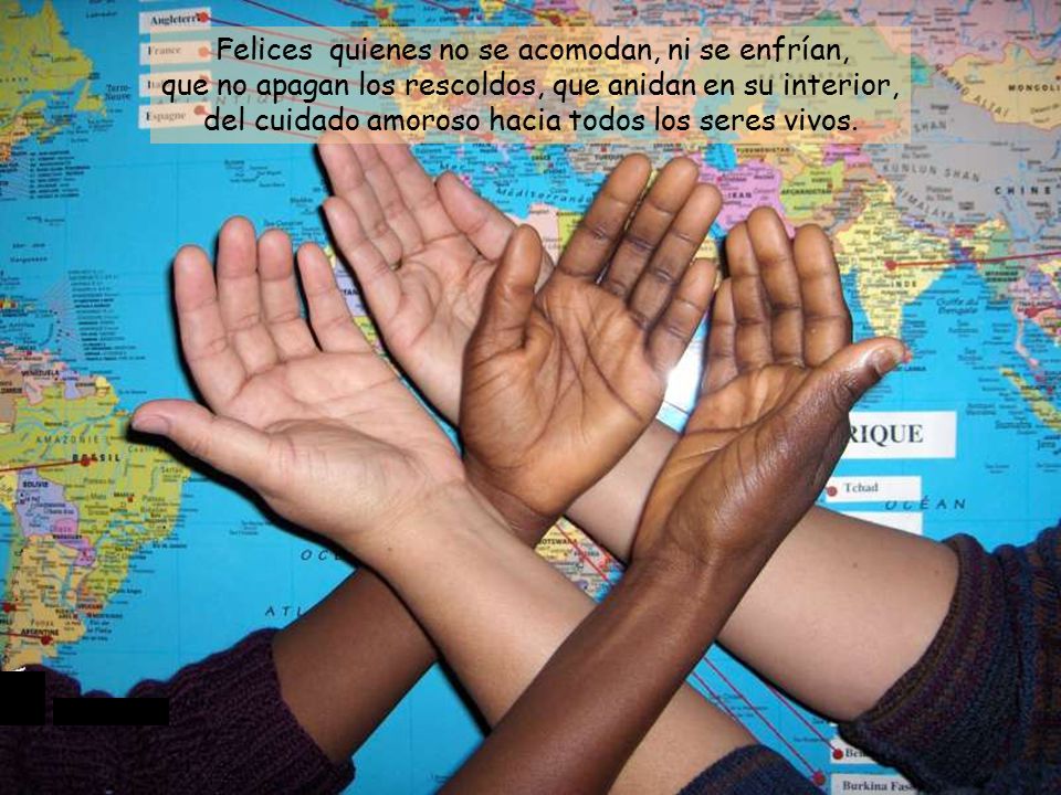 Felices quienes no se acomodan, ni se enfrían, que no apagan los rescoldos, que anidan en su interior, del cuidado amoroso hacia todos los seres vivos.