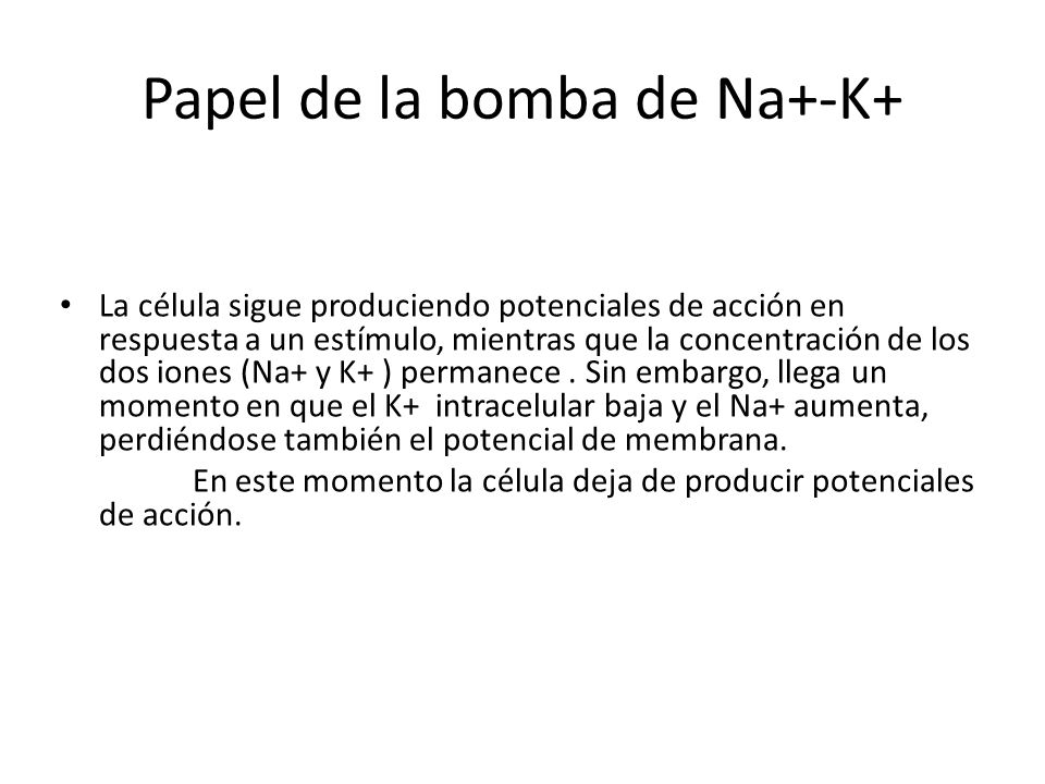 Papel de la bomba de Na+-K+