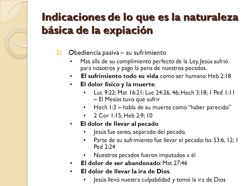 Indicaciones de lo que es la naturaleza básica de la expiación