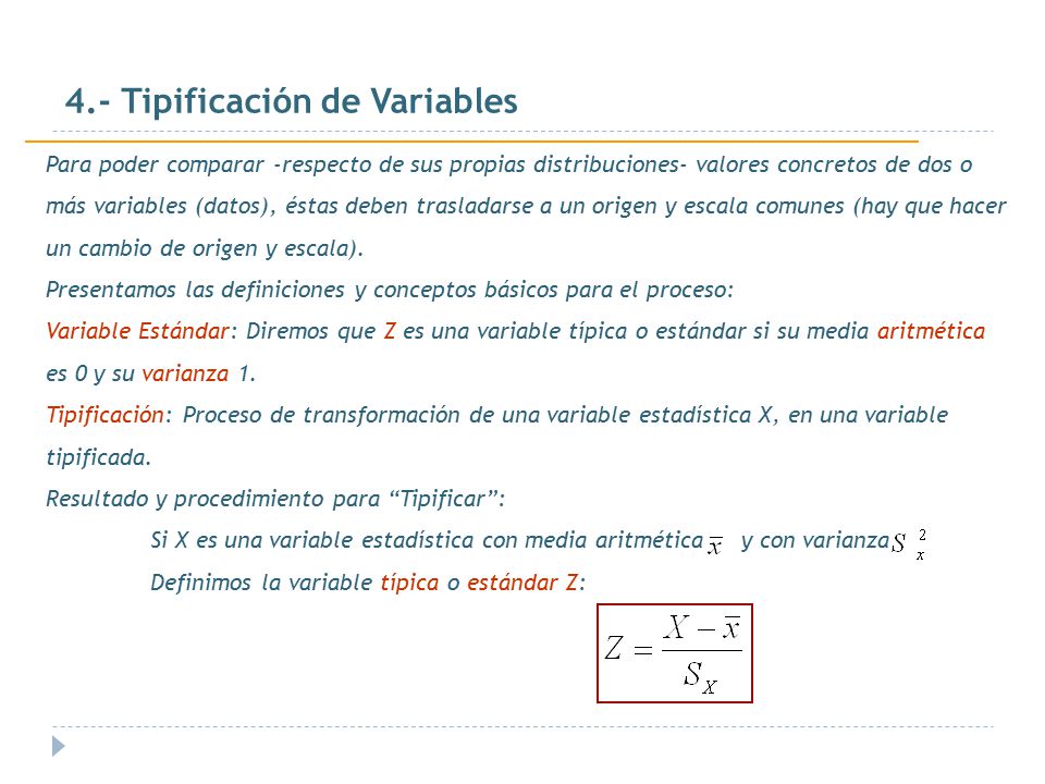4.- Tipificación de Variables
