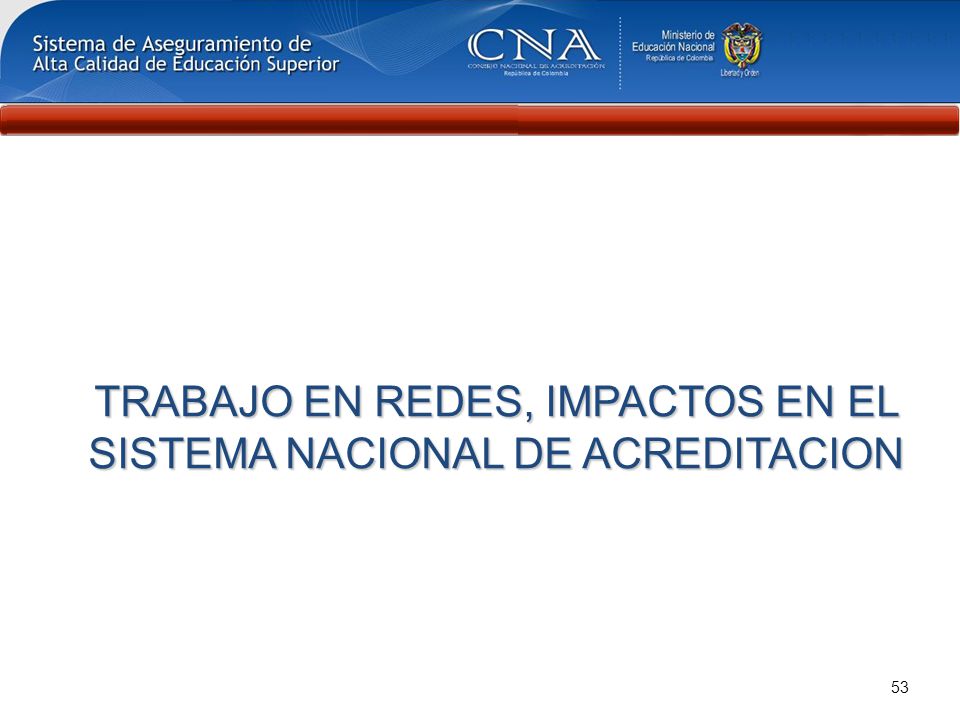TRABAJO EN REDES, IMPACTOS EN EL SISTEMA NACIONAL DE ACREDITACION