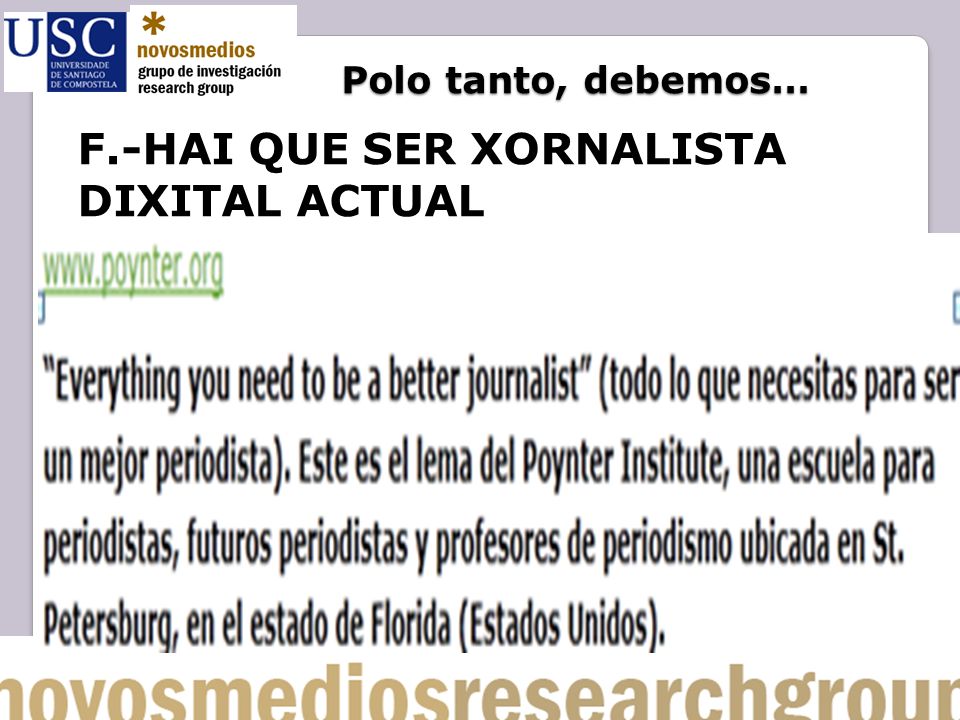 F.-HAI QUE SER XORNALISTA DIXITAL ACTUAL