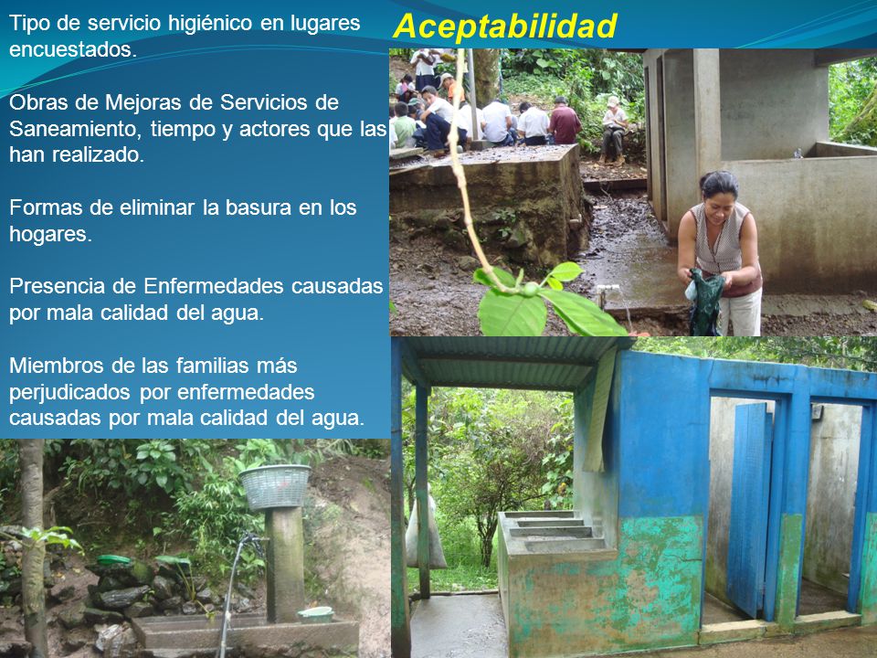 Aceptabilidad Tipo de servicio higiénico en lugares encuestados.