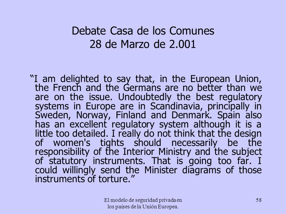 Debate Casa de los Comunes 28 de Marzo de 2.001