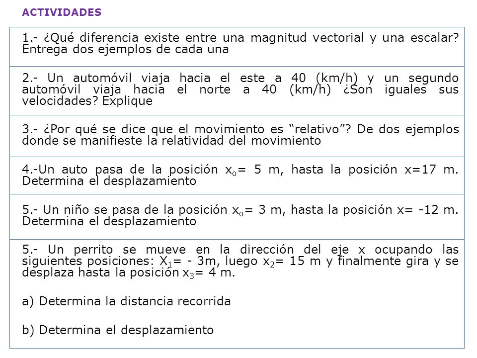 a) Determina la distancia recorrida b) Determina el desplazamiento